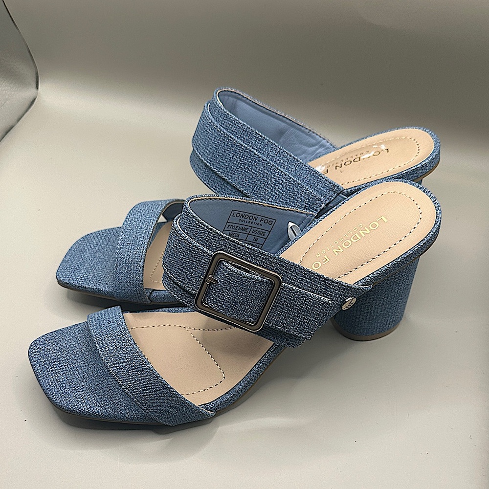 London Fog Vaeda Heels Denim US Size 7